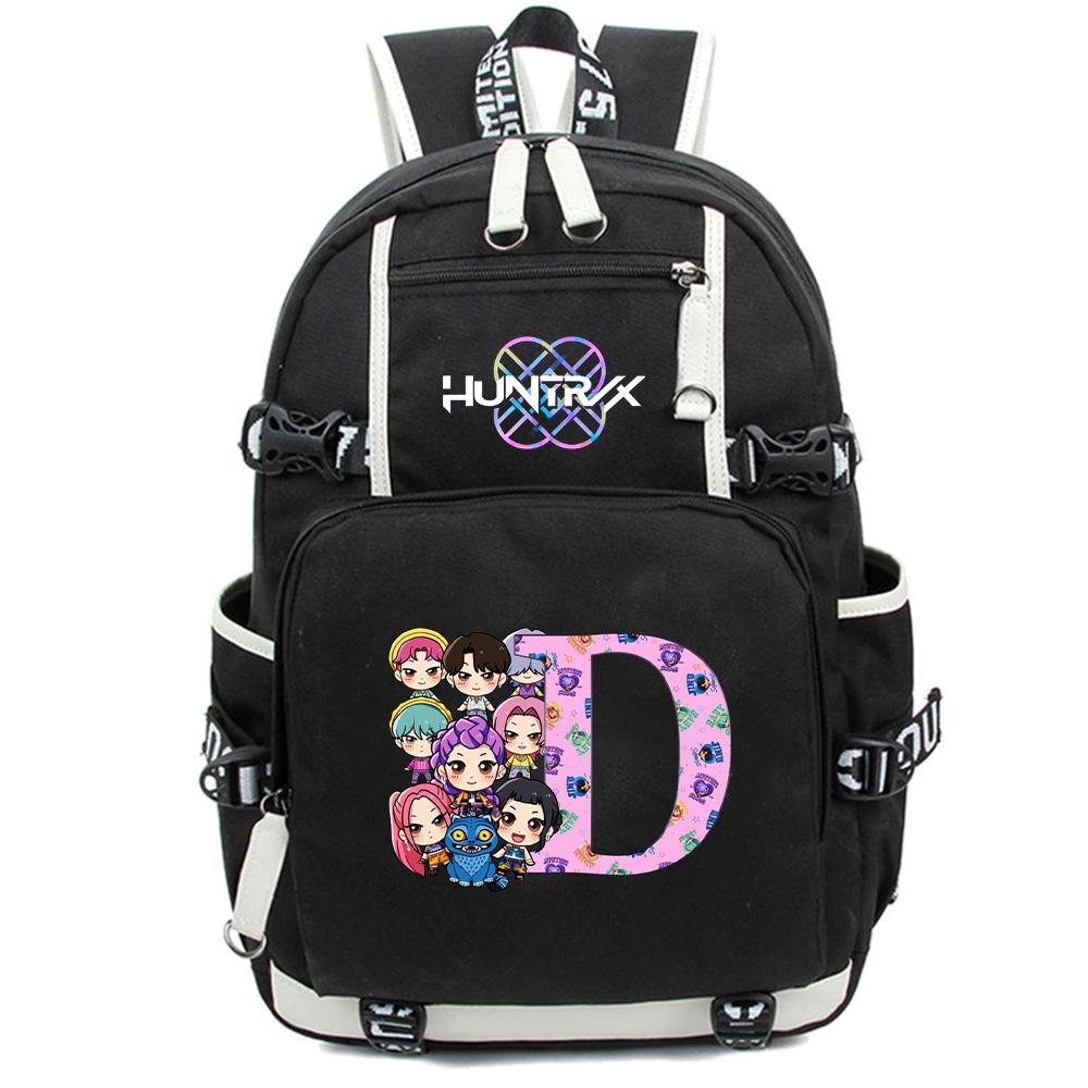26 English Letter K-Pop Demon Hunters Backpack Large Capacity Bookbag Laptop Unisex Student Boy Girl School Bag Large Capacity Travel Outdoor Bag Gift