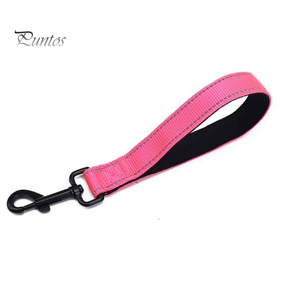 

12-дюймовый короткий поводок для собак, прочные дорожные поводки с карабином, светоотражающий нейлоновый поводок для собак с мягкой ручкой для больших и средних собак розы красного