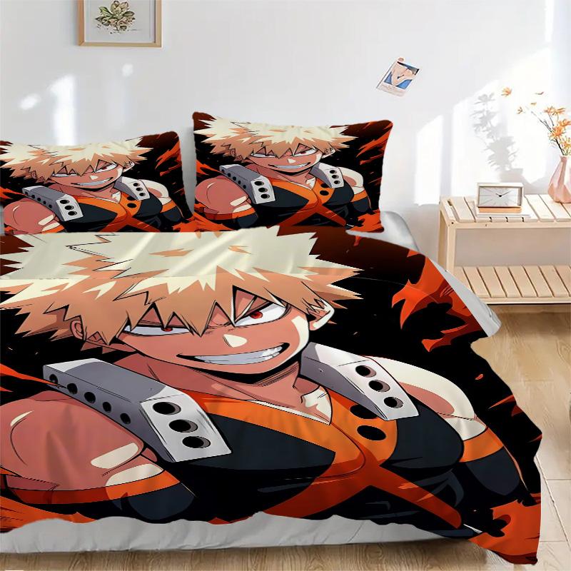 Powerful Anime Hero Print 3Pcs Bedding Setduvet Cover With 2 Bedropillowcase Home Birthday Gift