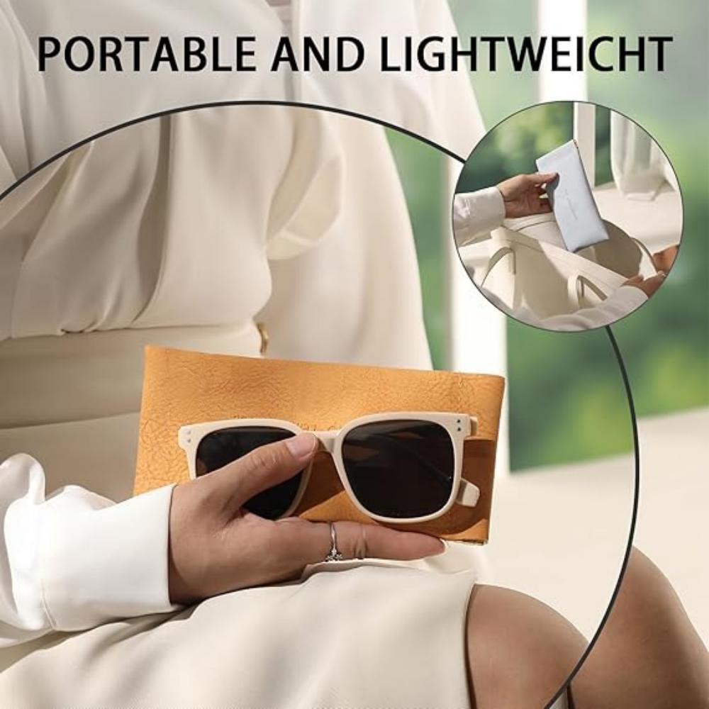 PU Leather Soft Eyeglass Case Protective Cover, Portable Sunglasses Box, Squeezable Eyeglass Bag for Both Men and Women, Availab