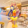 Exquisite Workmanship Keychain Cute Duck Design Keychain with Telescopic Lanyard Cartoon Charm Keyring for Backpack for Kids