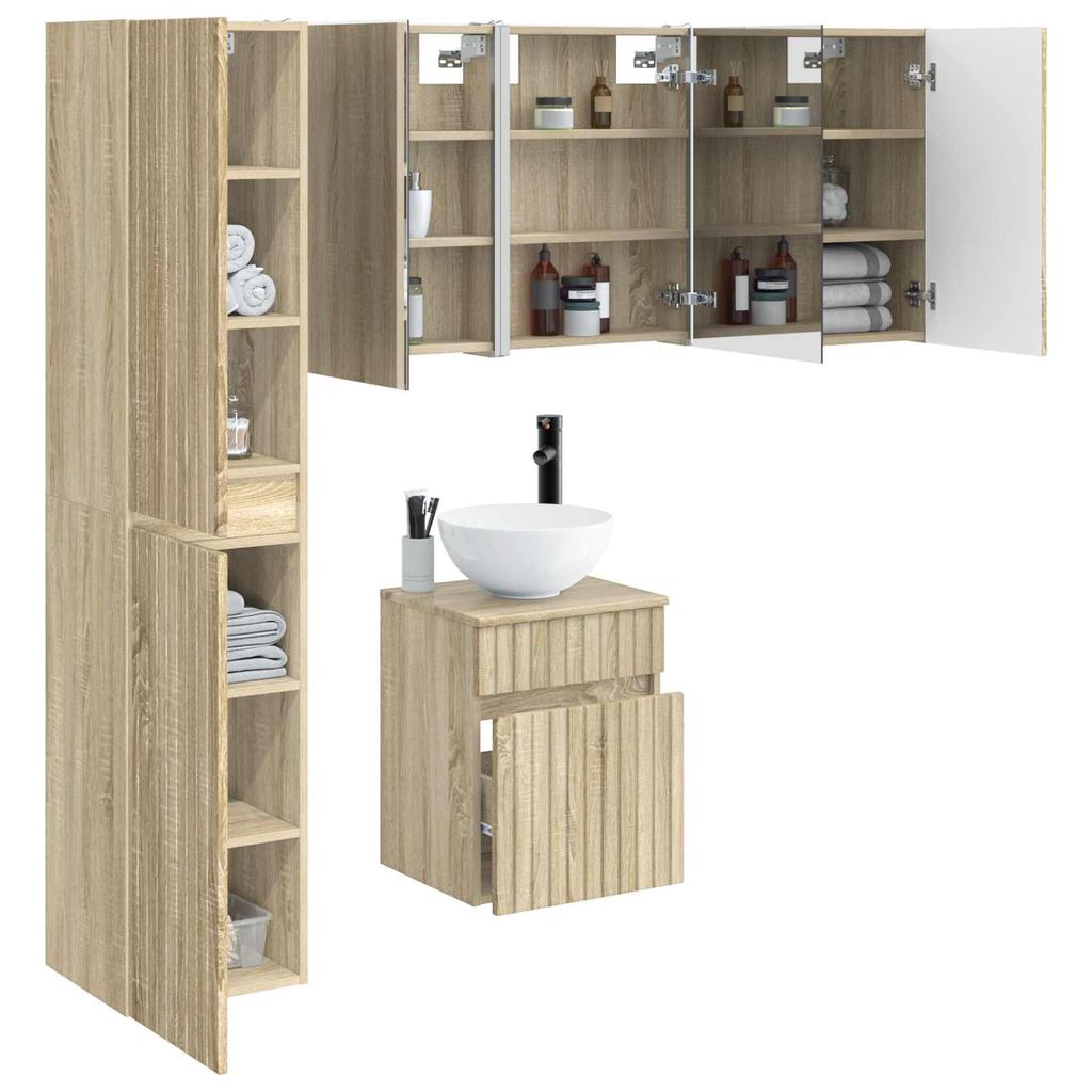 5 Piece Bathroom Cabinet Set Sonoma Oak Finish 43 x 11.5 x 60.5 cm