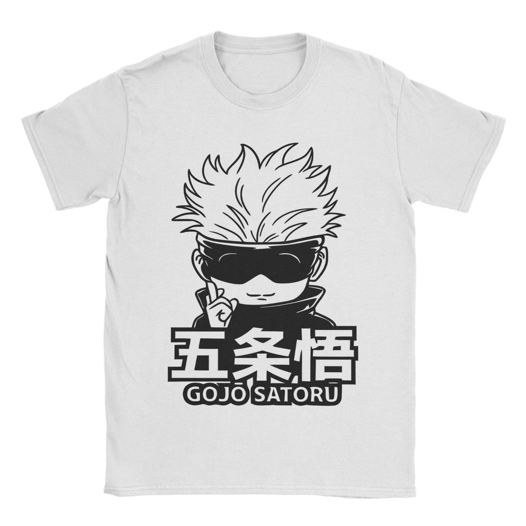 JJujutsu KKaisen Gojo Satoru T Shirts for Men Cotton Vintage TShirt Round Collar Tees Short Sleeve Clothing Gift Idea