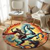Luxury Round Fox Multicolor Rug Pad, Non-Slip Floor Mat for Living Room