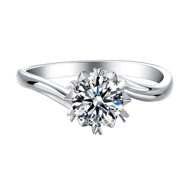 Bague Moissanite couleur D 1ct véritable, ronde, taille brillant, Test de diamant réussi, bague Solitaire en diamant Moissanite pour femmes, bijoux