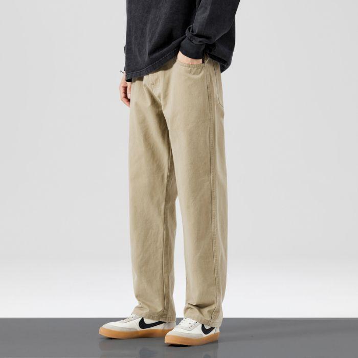 | Retro trendy brand loose straight casual pants men's spring new simple and versatile tooling pants