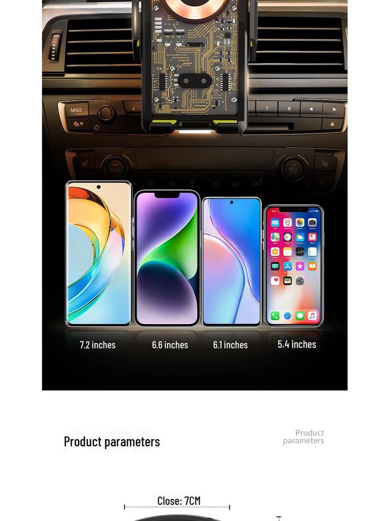 15W Fast Charging Wireless Car Phone Holder with Automatic Induction