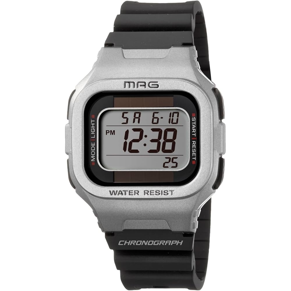 MAG Digital Solar Dual Power Waterproof Watch with Urethane Strap for Kids Silver MW-551A S