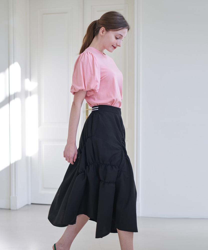 LBYL Black Volume Elastic Skirt