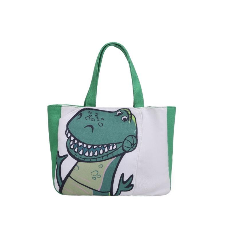 Summer new handbag cute cartoon printed piggy girl student storage portable canvas bag