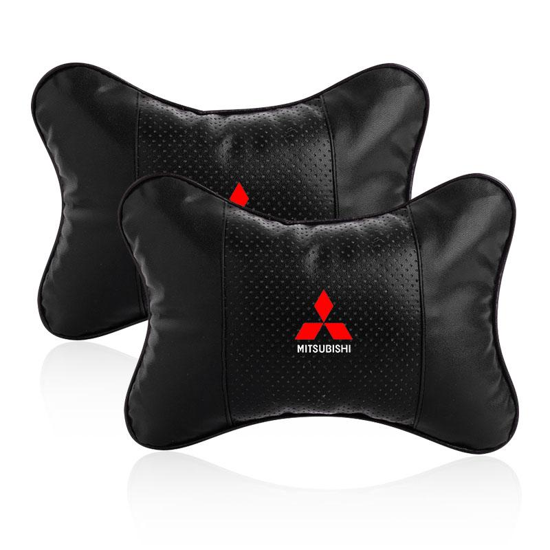 Car Neck Pillows Both Side Pu Leather Headrest Head Pain Relief Car Pillow For Mitsubishi ASX I200 Outlander Pajero Eclipse Lancer