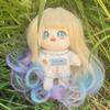 Sweet Plush Doll Long Curly Hair Wig Gradient Color 20cm Cotton Doll Hair  Doll Decor