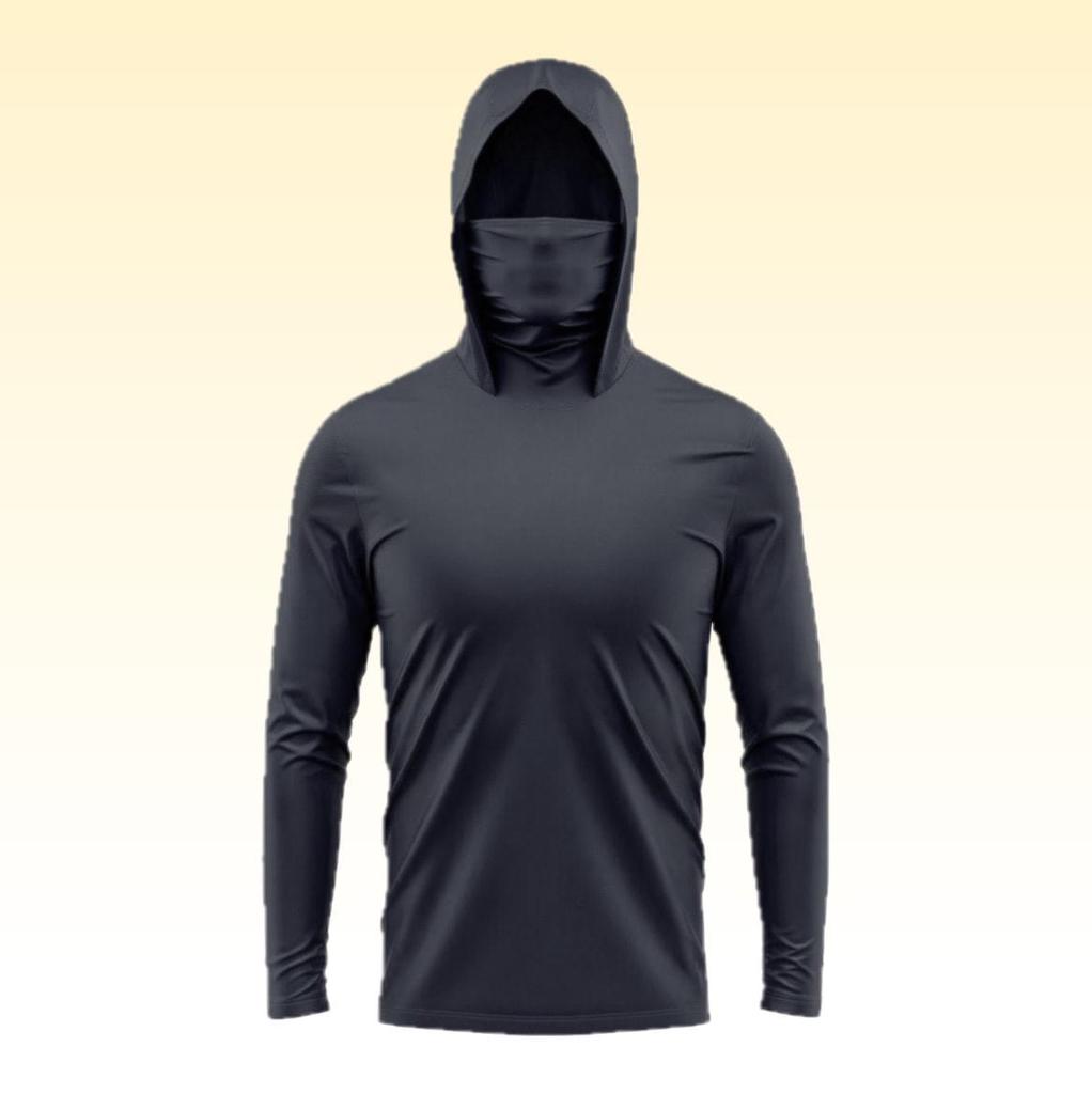Op Voorraad UPF50+ Heren Zonwerende Vis Hoodie met Masker
