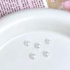 Hot Selling Resin Big and Small Love Heart Nail Art Jewelry Pink White Glossy Pearlescent Diy Nail Accessories