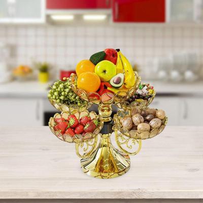Rotating Snack Serving Tray Flower Dessert Plate Fruit Bowl Dried with Multi