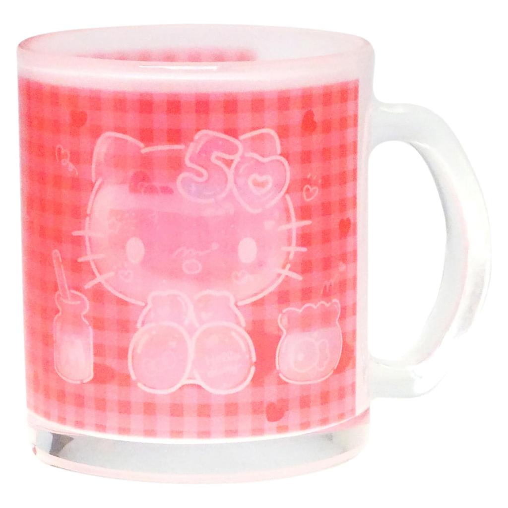 Sanrio "Hello Kitty" 50th Anniversary Kitty Glass Mug, Approx. 300ml, Made In Japan, 310134