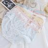 5Pcs Mid Waist Lace Flower Panties Bowknot Underwear for Women Fashion Sweet Floral Briefs  Lady