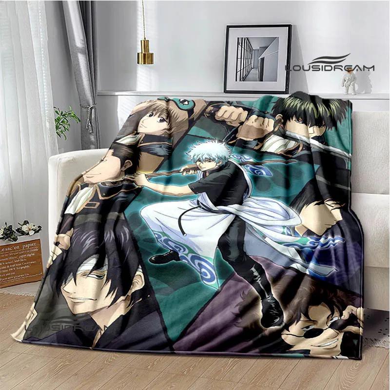 GINTAMA Cartoon Printed Blankets Picnic Blanket Warm Flannel Blankets Home Bed Linings Blankets for Beds Birthday Gift