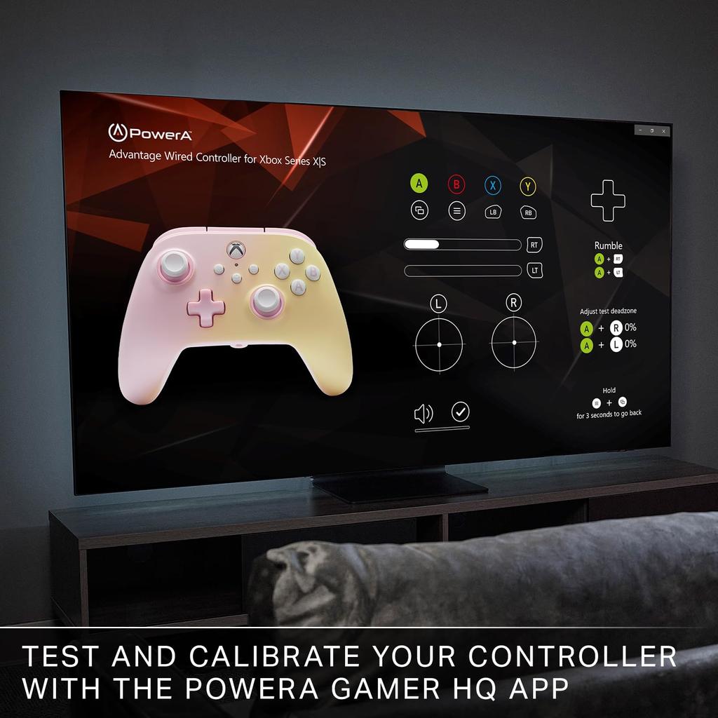 År PowerA Advantage kablet kontroller for Xbox Series Pink Lemonade Double Vibration Function for Xbox Series PC Windows [2 garanti] XS - XS 10/11