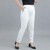 Dámské podzimní kalhoty s vysokým pasem, rovné, úzké, ležérní, s elastickým pasem, velikosti Plus Size