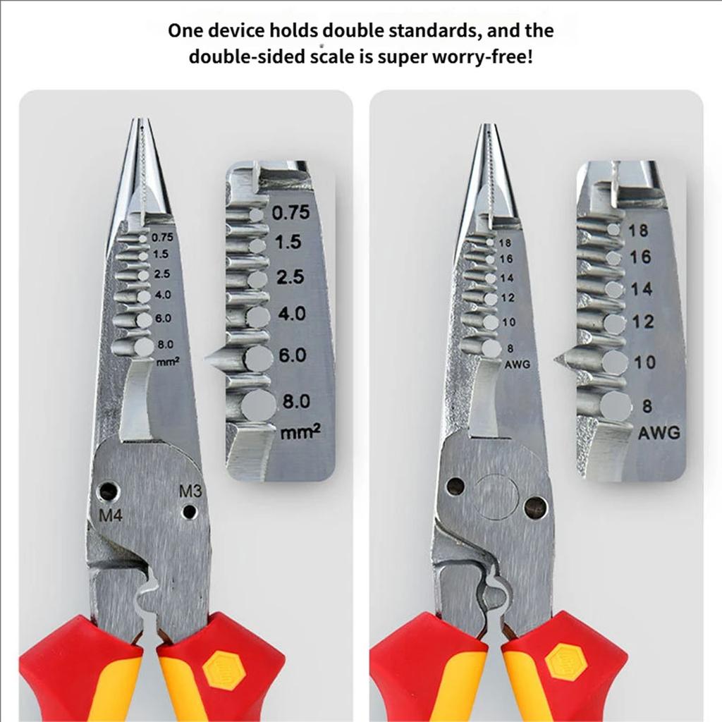 Multifunctional Wire Stripper Electrician Special Industrial Wire Splitters Stripping and Wire Cutting Pliers