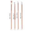 4Pcs/Set Acne Remover Tool Stainless Steel Rose Gold Double Head Needles Blackhead Extractor