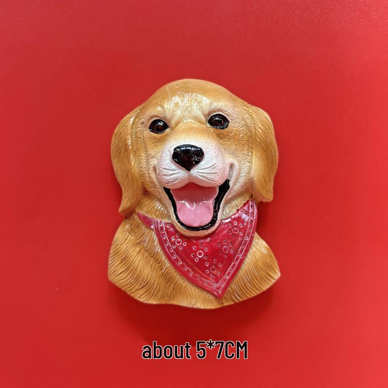 3D Shiba Inu & Pomeranian Dog Fridge Magnet - Teddy Magnetic Pet Decor Sticker