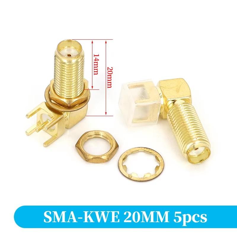 SMA‑KWE Right Angle SMA Female Plug Adapter Solder Edge PCB Mount RF Coaxial Connector