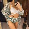 With Cover Up Underwired Female Swimsuit High Waist Bikini Women Swimwear Three-pieces Bikini Set Bather Bathing Suit Swim