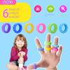 6Pcs Stress Relief Sensory Toy Silicone Anxiety Rings High Quality Fidget Ring  Kids