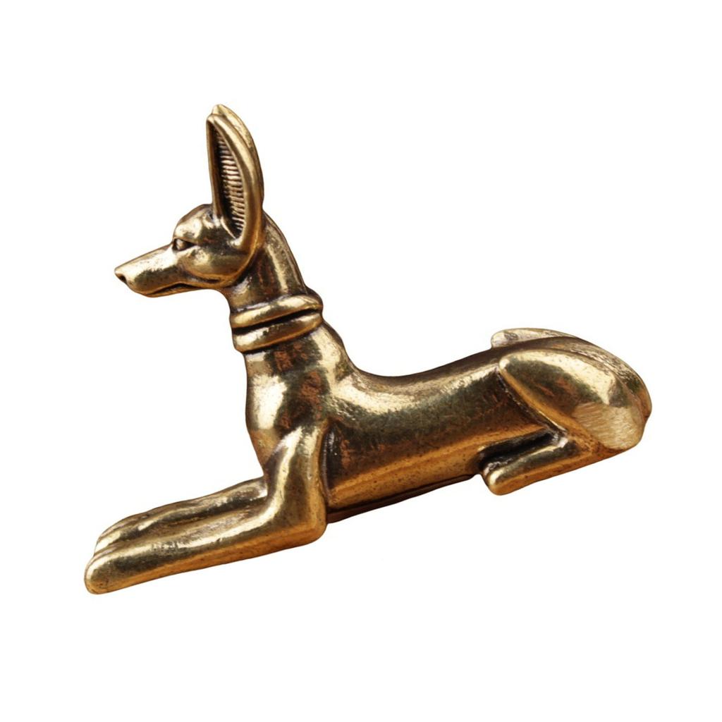 Messing Hund Regaldekorationen Akzent Sitzende Hundefiguren Tischaufsätze Heimdekorationen Retro Hund Dekoobjekte