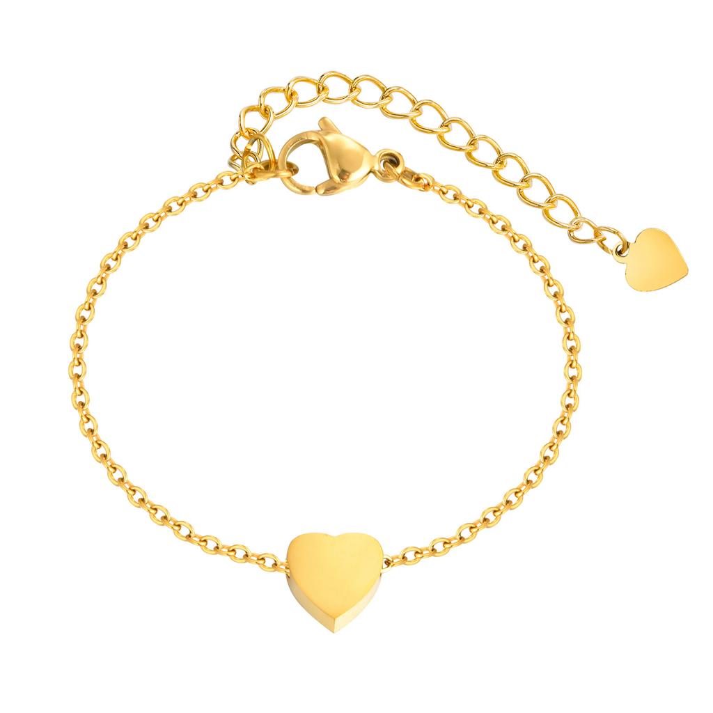 Vnox Simple Tiny Heart Charm Anklets for Girls Kid,Anti Allergy Stainless Steel Children Bracelets Ankle Chain Foot Jewelry Gift