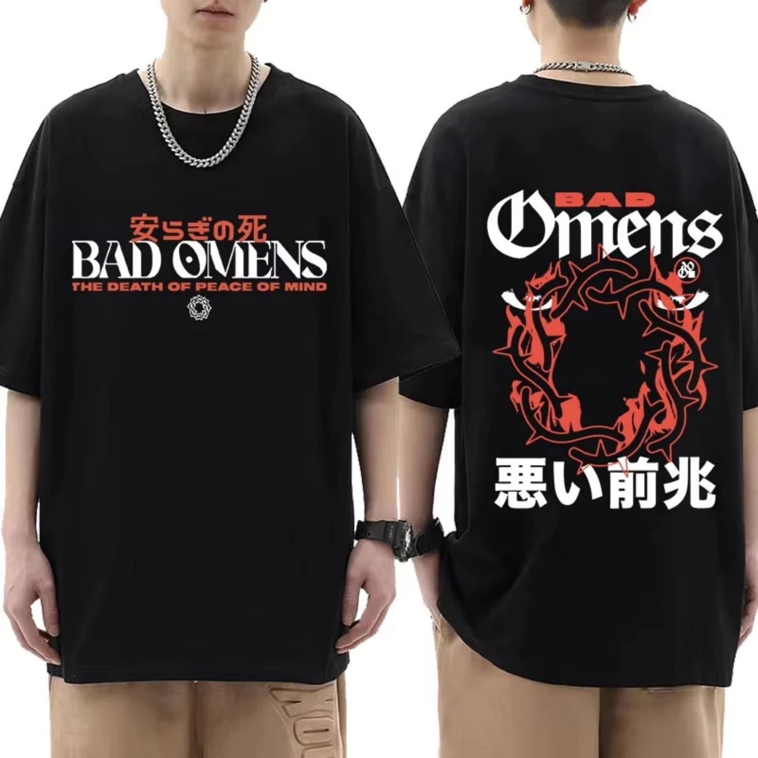 

Bad Omens Graphic T-shirt Men and Women New Summer Gothic Y2K Clothing Fashion Casual Round Neck Short Sleeved Top Streetwear S разноцветный