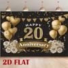 Luxury Glitter White Floral 20 Years Anniversary Photography Background Cloth
