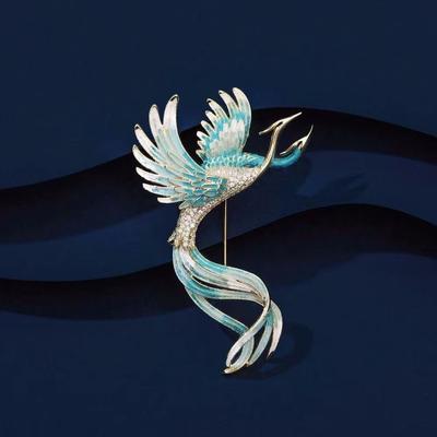 Trend v čínském stylu Temperament Enamel Phoenix Brož Dámský oblek S doplňky Všestranný živůtek Pin