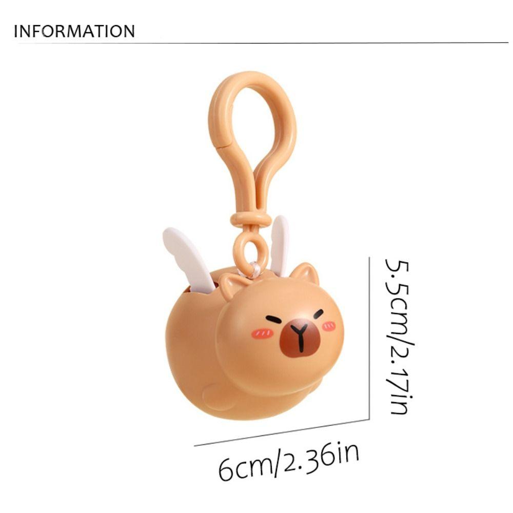 Kawaii Flying Capybara Keychain Kapibara Pull String Capibara Keyring  Birthday Gift