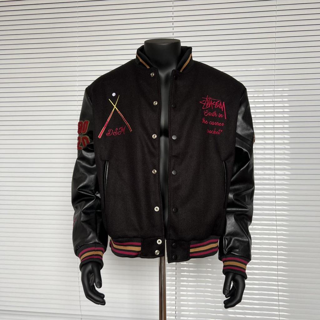 25SS Retro Slitstark Unisex Tvättad Baseball Arbetskläder Jacka