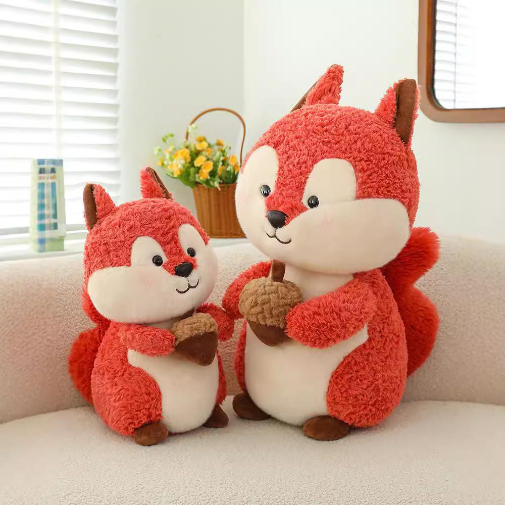 Squirrel Cuddly Plush Toy Gluttonous Squirrel Stuffed Doll Perfect Birthday Gift
