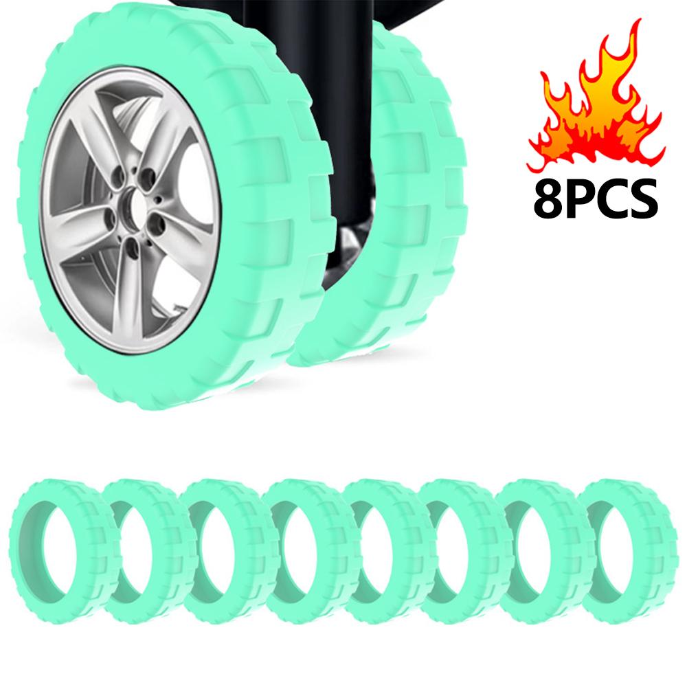 

8 шт./набор Оси для деталей чемодана Колесики для дорожного багажа с бесшумным звуком Снижение износа колес Колеса для чемодана Защитные крышки zmt