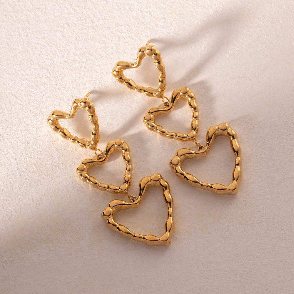 

Cute Multiple Heart Hoop Earrings for Women Romantic Love Fashion Gold Color Exquisite Drop Earring Ear Buckles Jewelry Gifts