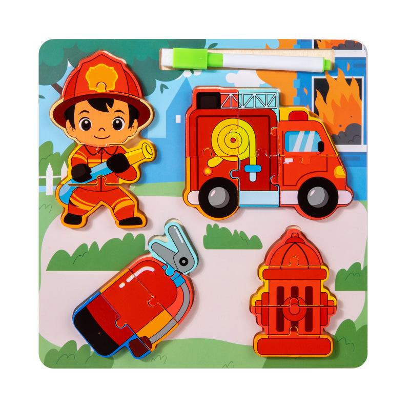 

Professional character matching three-dimensional puzzle drawing board two-in-one children s early education puzzle enlightenment wooden puzzle
