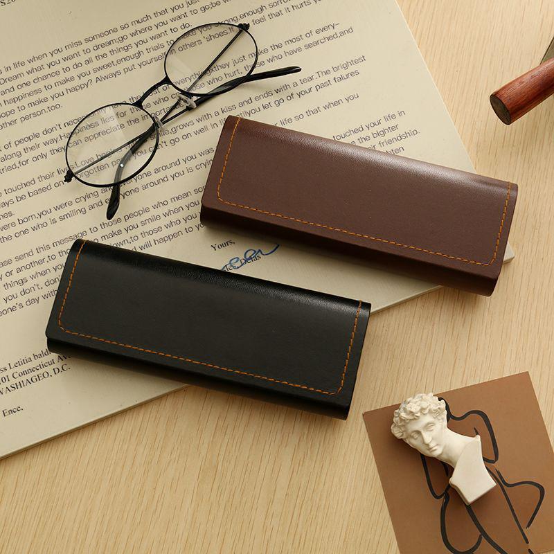 British Style PU Leather Eyeglass Case - Portable, Anti-Pressure Storage for Myopia or Sunglasses