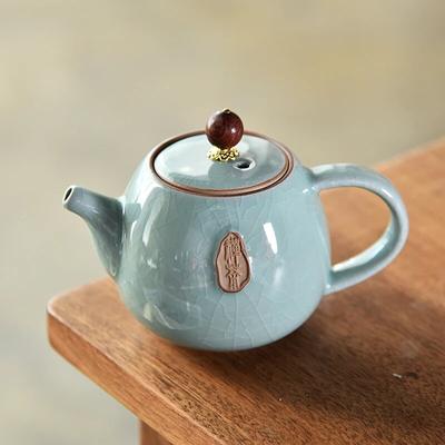 Celadon Crackle Glaze Teapots Traditional Tea Set Black Oolong Tea Kettle Ceramic Tea Pot Blooming Flower Tea Drinkware