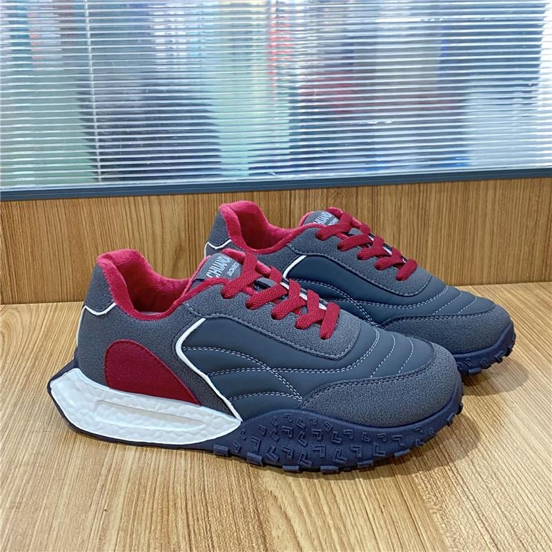 Fleece Lined Casual Sneakers Women s Warm Lace Up Running Shoes With Non Slip Sole 40 темно-серого