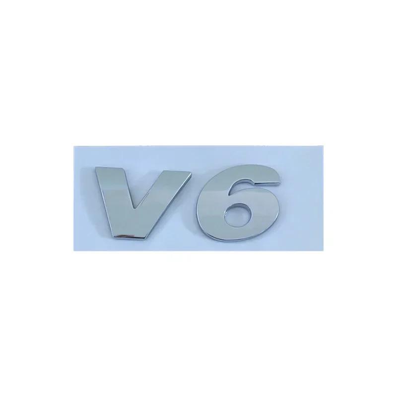 3D ABS Chrome Black V6 V8 Letters Car Rear Trunk Fender Emblem Badge Sticker Decals For VW Polo Golf Passat Touareg AccessoriesKD0