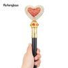 White Red Love Artificial Diamond Walking Cane Fashion Decorative Walking Stick Gentleman Elegant Cosplay Cane Crosier 97cm