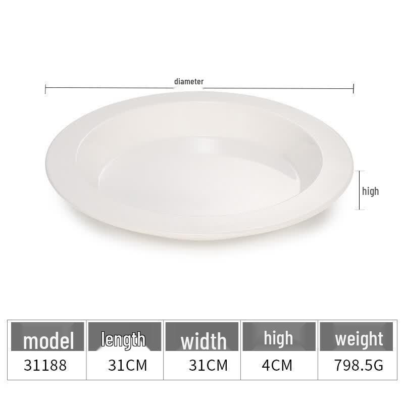 Chuzhou A5 Thickened White Melamine Deep Dinner Plate
