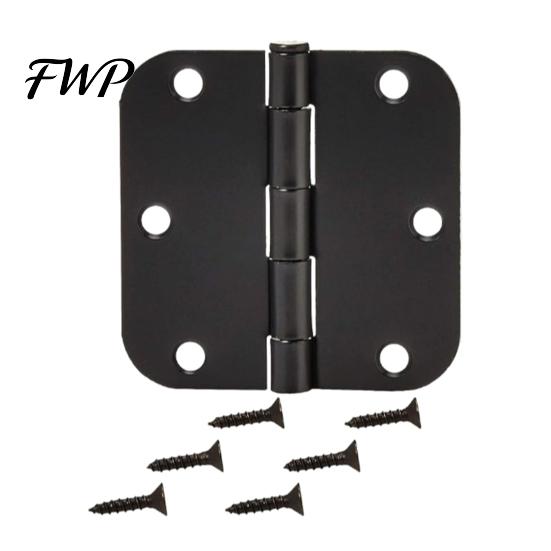 Rotatable Door Hinge 1/5Pcs Rounded Matte Black Hinges Flat Iron Bifold 6 Hole Residential Standard Bedroom Indoor House Hardware Essentials