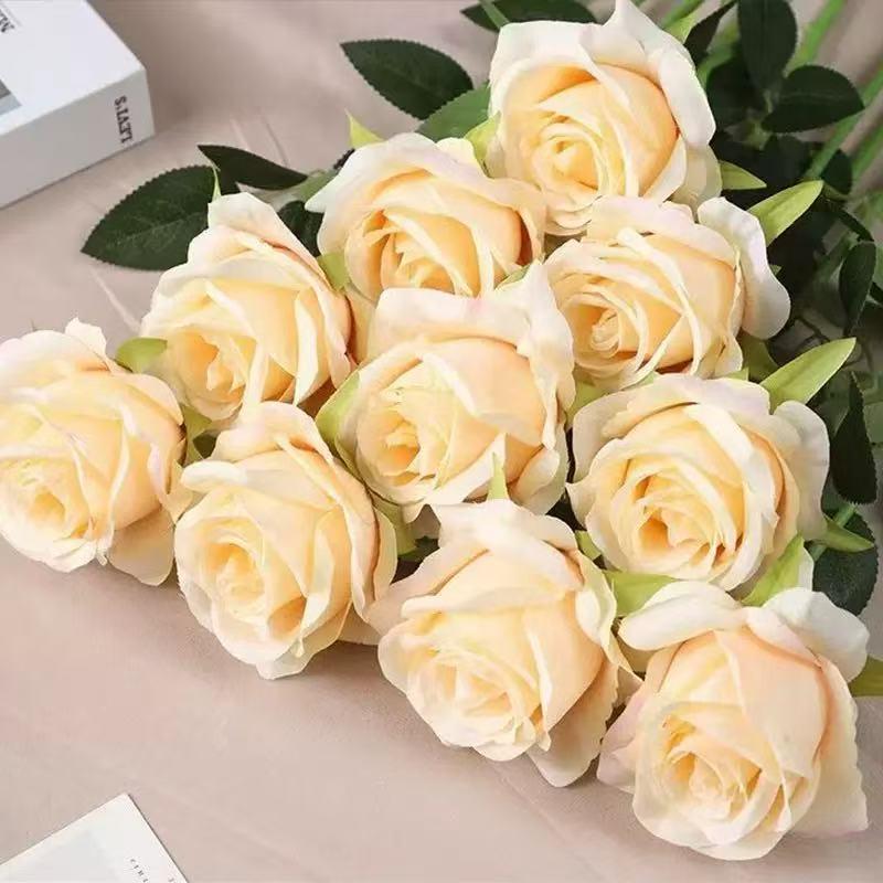 Rose di Seta Bianca Fiori Artificiali per San Valentino, Festival Qixi e Decorazioni per Matrimoni