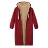 Felpa da donna in pile con cappuccio aperto con cerniera Cappotto lungo Giacca Top Outwear